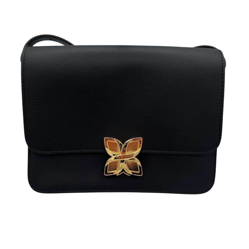 NEW Fleuron Hortensia Shoulder Bag in Black Noir - Picture 6 of 13